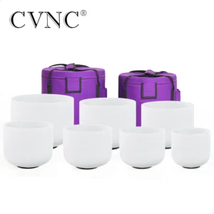 Colored Frosted Quartz Crystal Singing Bowls
