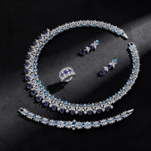 4-piece Ring Cubic Zirconia Bridal Wedding Jewelry Set